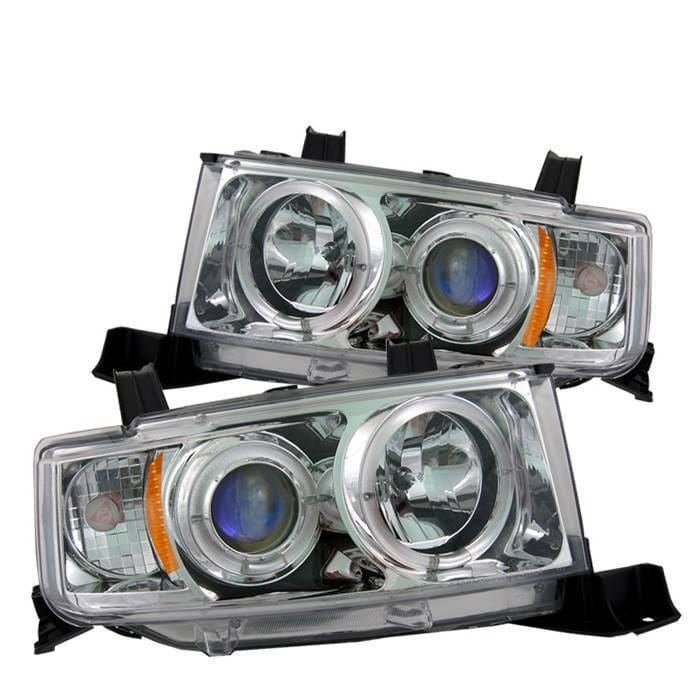 Scion xB Spyder Projector Headlights - LED Halo - Chrome - 444-TSXB03-HL-C