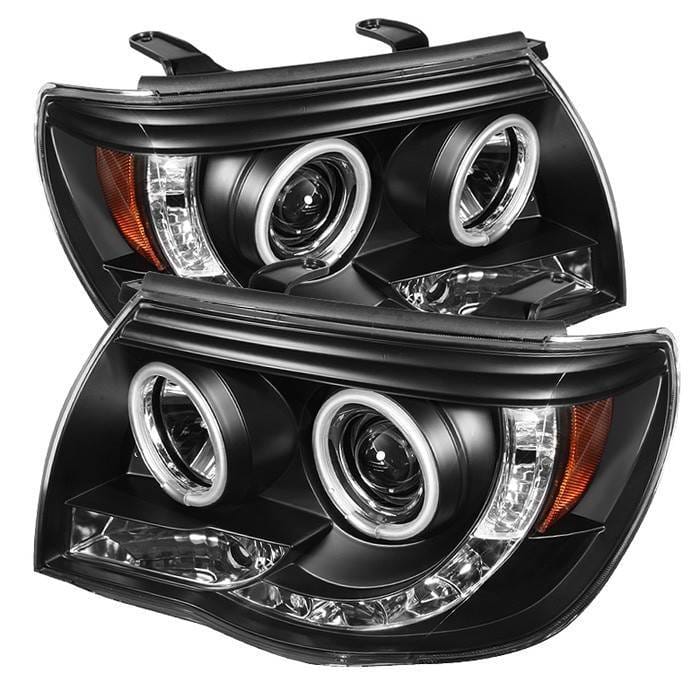 Toyota Tacoma Spyder Projector Headlights - CCFL Halo - LED - Black - 444-TT05-CCFL-BK