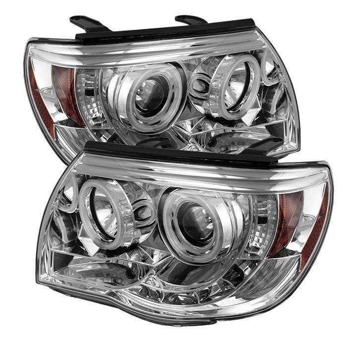 Toyota Tacoma Spyder Projector Headlights - CCFL Halo - LED - Chrome - 444-TT05-CCFL-C