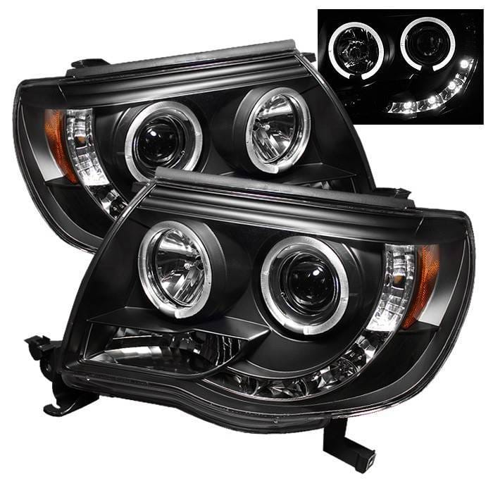 Toyota Tacoma Spyder Projector Headlights - LED Halo - LED - Black - 444-TT05-HL-BK