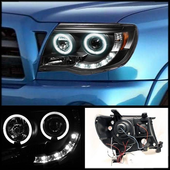 Toyota Tacoma Spyder Projector Headlights - LED Halo - LED - Black - 444-TT05-HL-BK thumbnail 2