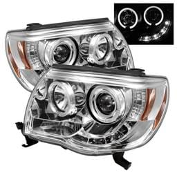 Toyota Tacoma Spyder Projector Headlights - LED Halo - LED - Chrome - 444-TT05-HL-C