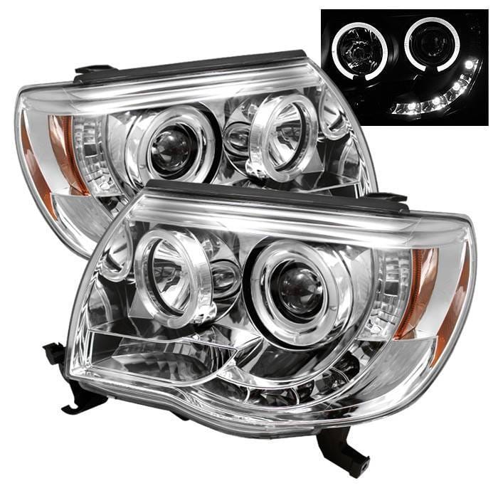 Toyota Tacoma Spyder Projector Headlights - LED Halo - LED - Chrome - 444-TT05-HL-C
