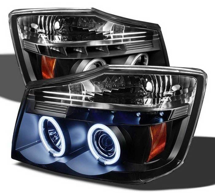 Nissan Armada Spyder CCFL LED Projector Headlights - Black - 444-PGP97-1PC-CCFL-BK