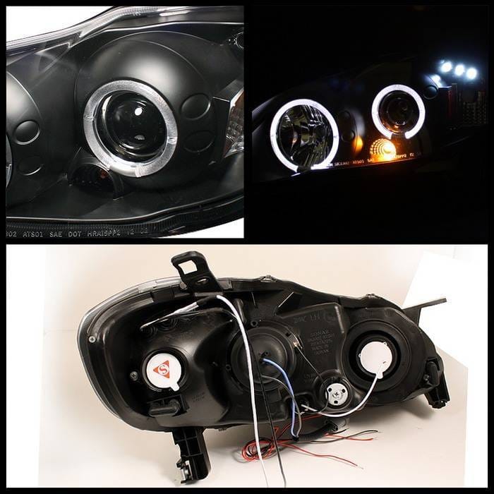 Toyota Corolla Spyder Projector Headlights - LED Halo - LED - Black - 444-TC03-HL-BK thumbnail 2