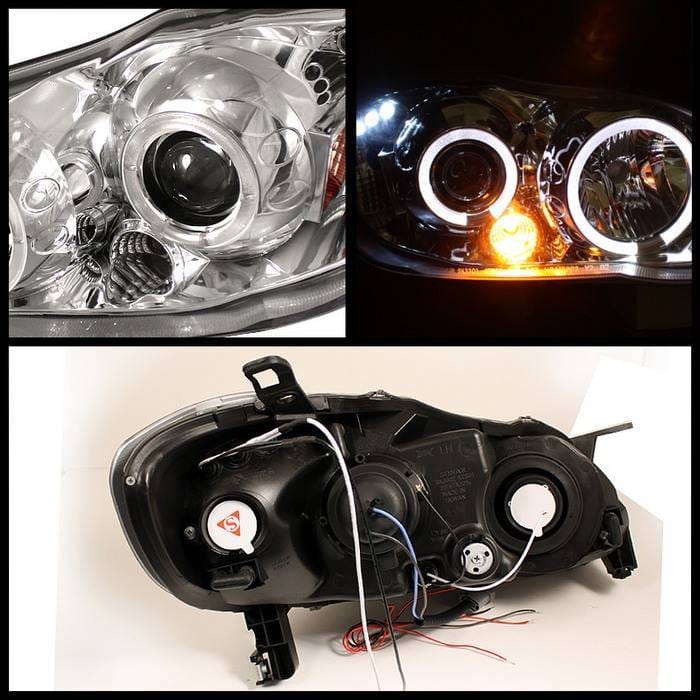Toyota Corolla Spyder Projector Headlights - LED Halo - LED - Chrome - 444-TC03-HL-C thumbnail 2