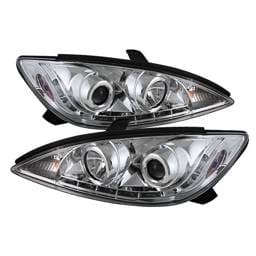 Toyota Camry Spyder Projector Headlights - DRL LED - Chrome - 444-TCAM02-DRL-C