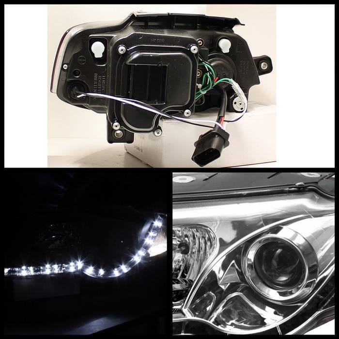 Volkswagen Passat Spyder Projector Headlights - DRL LED - Chrome - 444-VP06-DRL-C thumbnail 2