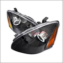 Nissan Altima Spec-D CCFL Halo Projector Headlights - Black - 4LHP-ALT02JM-KS