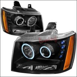 Chevrolet Avalanche Spec-D CCFL Halo Projector Headlights - Black - 4LHP-AVA07JM-KS