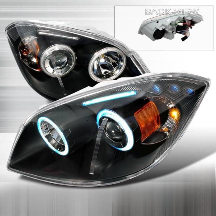 Chevrolet Cobalt Spec-D CCFL Halo Projector Headlights - Black - 4LHP-COB05JM-KS
