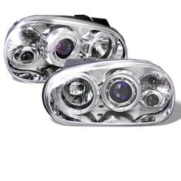 Volkswagen Golf Spyder Projector Headlights - LED Halo - Chrome - 444-VG99-C