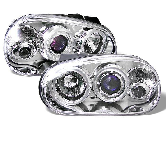 Volkswagen Golf Spyder Projector Headlights - LED Halo - Chrome - 444-VG99-C