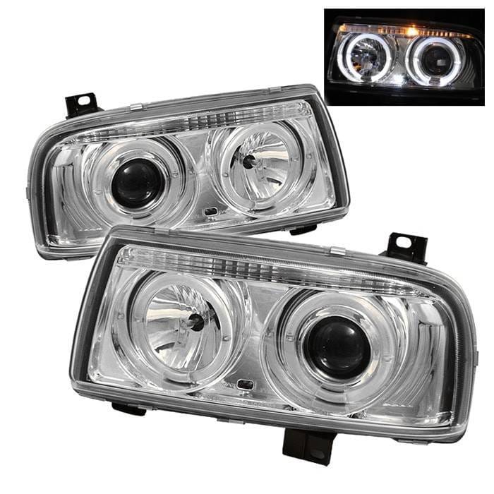 Volkswagen Jetta Spyder Projector Headlights - LED Halo - Chrome - 444-VJ93-HL-C