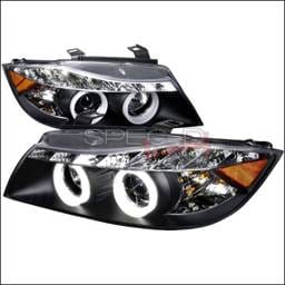 BMW 3 Series Spec-D SMD LED Iced Halo Projector Headlight with Black Housing - 6LHP-E9005JM-8-TM
