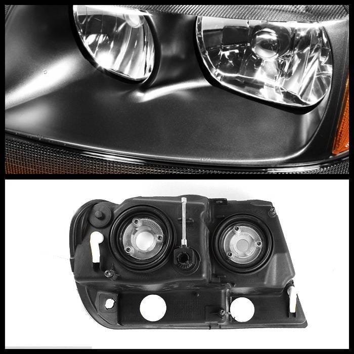 Jeep Grand Cherokee Spyder Amber Crystal Headlights - Black - HD-CL-JGC99-AM-BK thumbnail 2