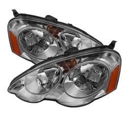 Acura RSX Spyder Amber Crystal Headlights - Chrome - HD-JH-ARSX02-AM-C
