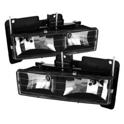 Chevrolet Suburban Spyder Crystal Headlights - Black - HD-JH-CCK88-BK