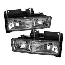Chevrolet Silverado Spyder Crystal Headlights - Chrome - HD-JH-CCK88-C