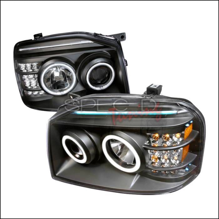 Nissan Frontier Spec-D CCFL Halo Projector Headlights - Black - 4LHP-FRO01JM-KS