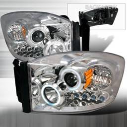Dodge Ram Spec-D CCFL Halo Projector Headlights - Chrome - 4LHP-RAM06-KS