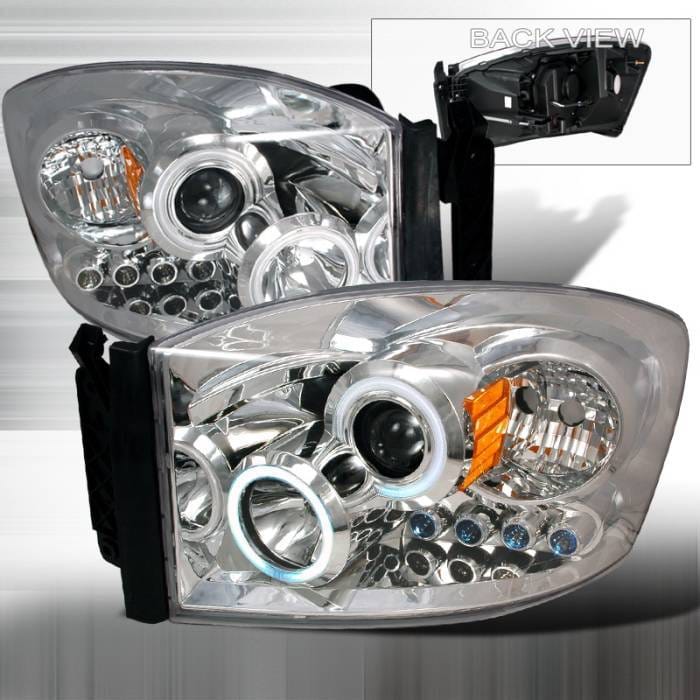 Dodge Ram Spec-D CCFL Halo Projector Headlights - Chrome - 4LHP-RAM06-KS