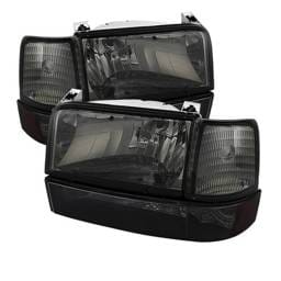 Ford F150 Spyder Headlights with Corner Bumper Amber - Smoke - 6PC - HD-JH-FB92-SET-AM-SM