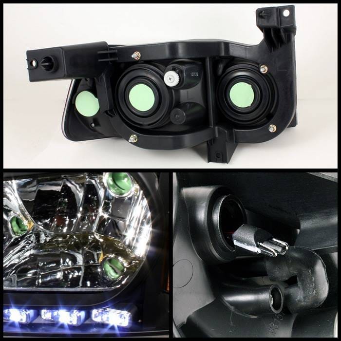 Dodge Charger Spyder LED Crystal Headlights - Black - 1PC - HD-ON-DCH05-1PC-LED-BK thumbnail 2