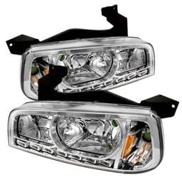 Dodge Charger Spyder LED Crystal Headlights - Chrome - 1PC - HD-ON-DCH05-1PC-LED-C