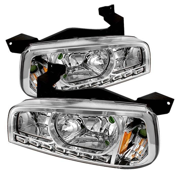 Dodge Charger Spyder LED Crystal Headlights - Chrome - 1PC - HD-ON-DCH05-1PC-LED-C