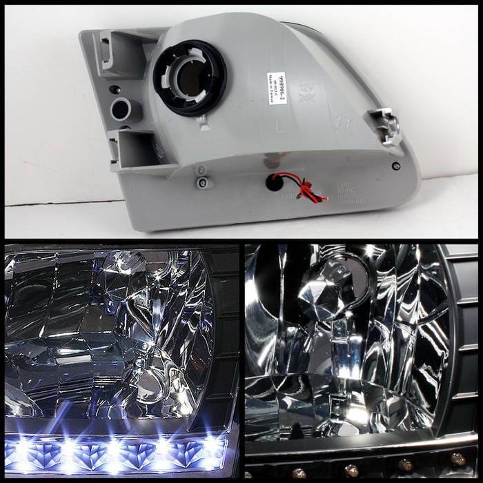 Ford F150 Spyder Crystal Headlights - Black - HD-ON-FF15097-LED-BK thumbnail 2