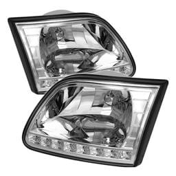 Ford Expedition Spyder Crystal Headlights - Chrome - HD-ON-FF15097-LED-C