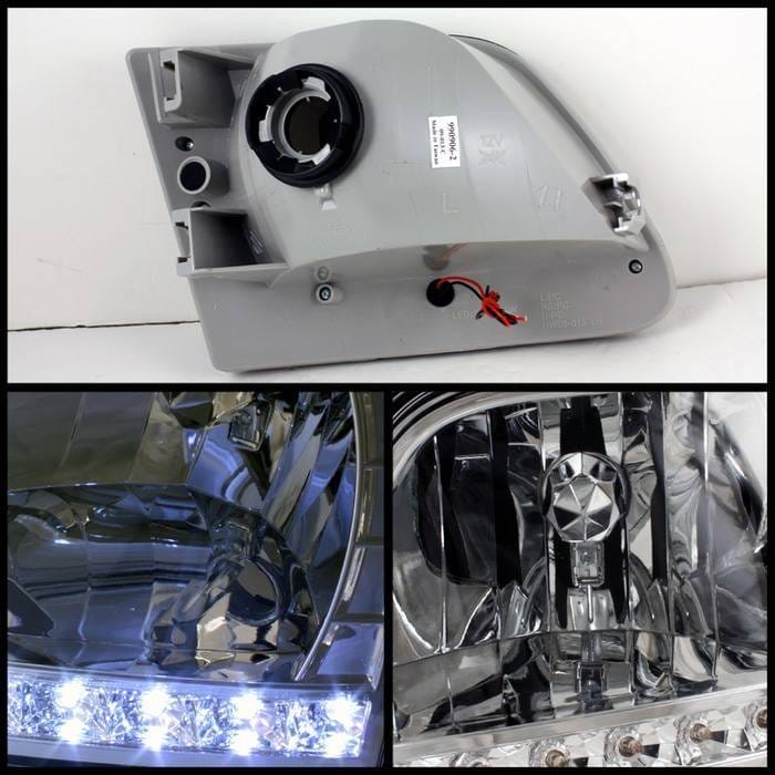 Ford F150 Spyder Crystal Headlights - Chrome - HD-ON-FF15097-LED-C thumbnail 2