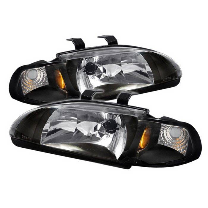 Honda Civic 2DR Spyder Crystal Headlights - Black - HD-ON-HC921P-23D-AM-BK