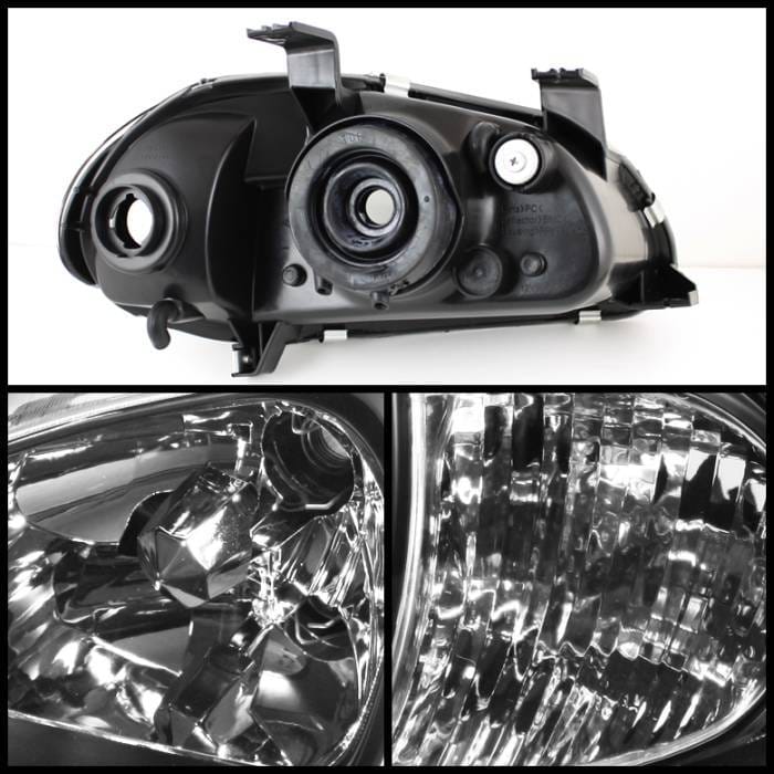 Honda Del Sol Spyder Crystal Headlights - Black - 1PC - HD-ON-HDEL93-1P-BK thumbnail 2