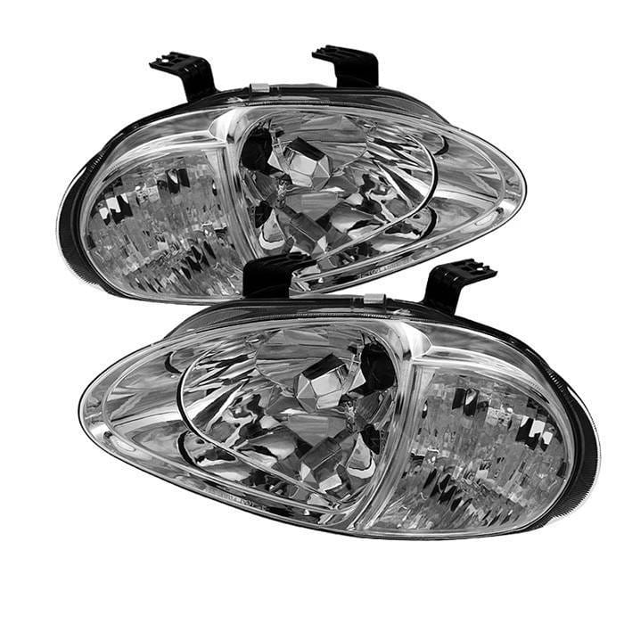 Honda Del Sol Spyder Crystal Headlights - Chrome - 1PC - HD-ON-HDEL93-1P-C