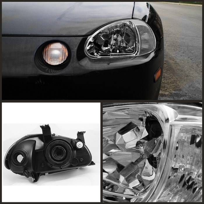 Honda Del Sol Spyder Crystal Headlights - Chrome - 1PC - HD-ON-HDEL93-1P-C thumbnail 2