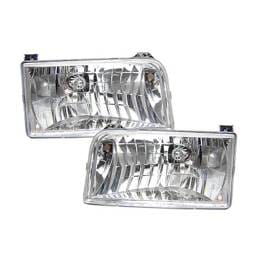 Ford Bronco Spyder Crystal Headlights - Chrome - HD-YZ-FB92-C