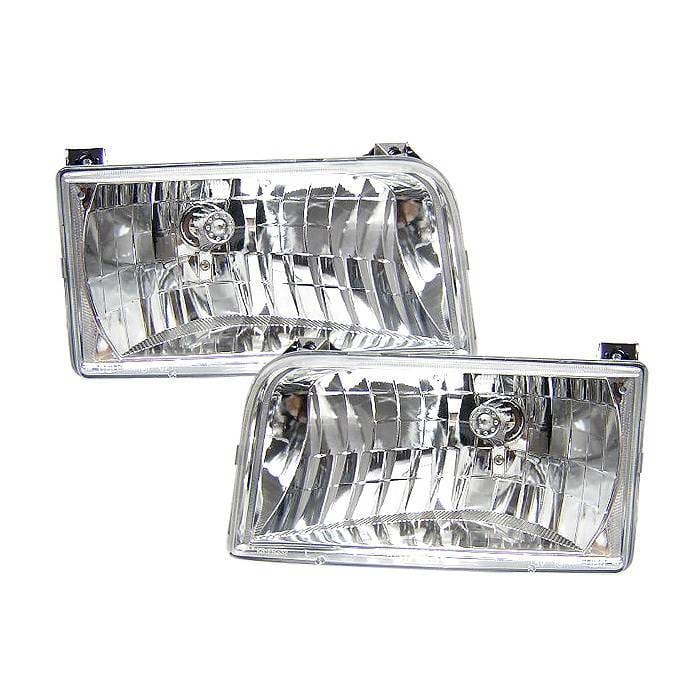 Ford Bronco Spyder Crystal Headlights - Chrome - HD-YZ-FB92-C