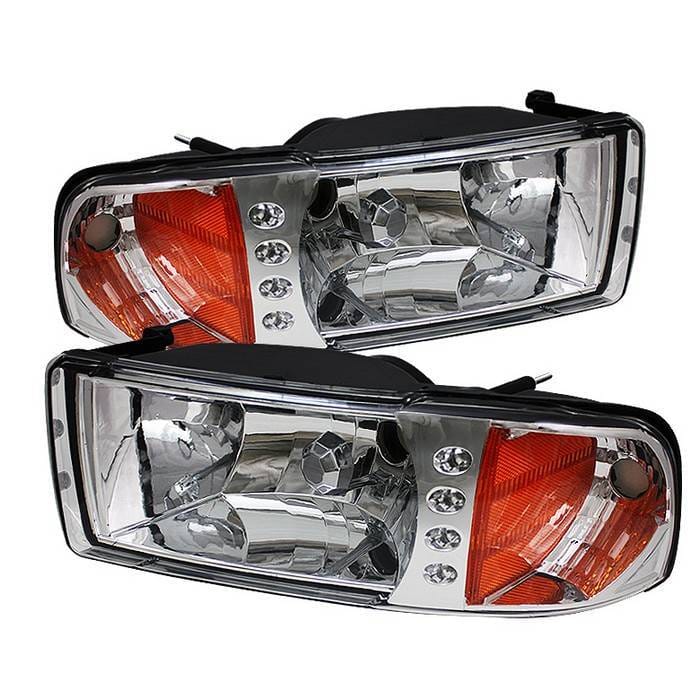 Dodge Ram Spyder Crystal Headlights - Chrome - 1PC - HD-ZO-DR94-1PC-C