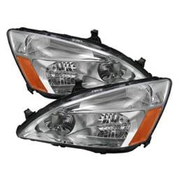 Honda Accord Spyder Amber Crystal Headlights - Chrome - HD-JH-HA03-AM-C