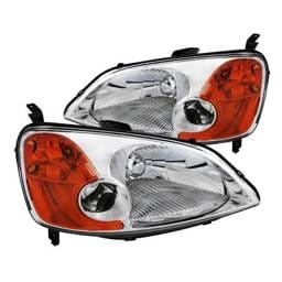 Honda Civic 2DR & 4DR Spyder Crystal Headlights - Chrome - HD-JH-HC01-AM-C