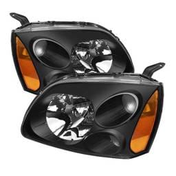 Mitsubishi Galant Spyder Amber Crystal Headlights - Black - HD-JH-MG04-AM-BK