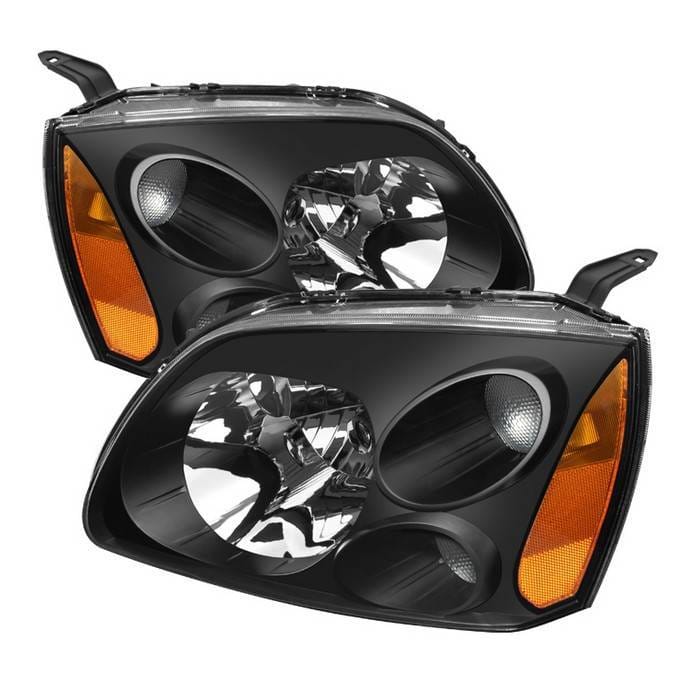 Mitsubishi Galant Spyder Amber Crystal Headlights - Black - HD-JH-MG04-AM-BK