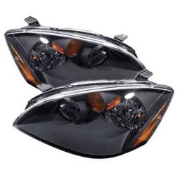 Nissan Altima Spyder Amber Crystal Headlights - Black - HD-JH-NA02-AM-BK