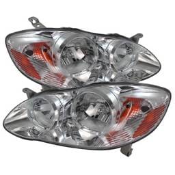 Toyota Corolla Spyder Crystal Headlights - Chrome - HD-JH-TC03-AM-C
