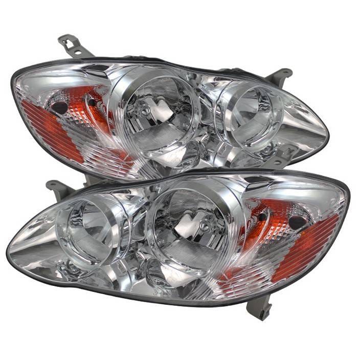 Toyota Corolla Spyder Crystal Headlights - Chrome - HD-JH-TC03-AM-C