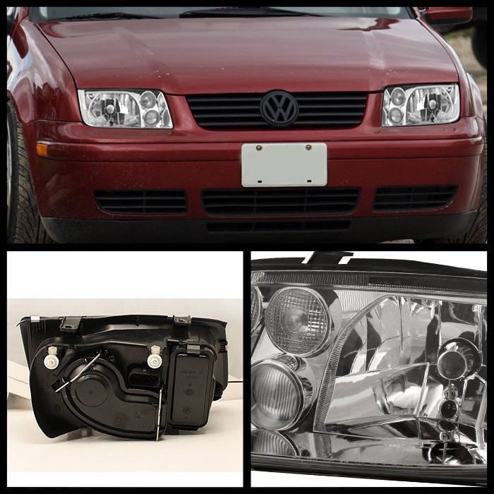 Volkswagen Jetta Spyder Crystal Headlights - Chrome - HD-KS-VJ99-C thumbnail 2