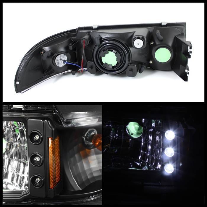 Chevrolet Caprice Spyder LED Crystal Headlights - Black - 1PC - HD-ON-CCP91-1PC-LED-BK thumbnail 2