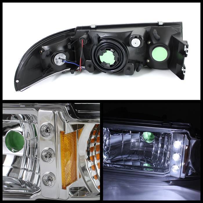 Chevrolet Caprice Spyder LED Crystal Headlights - Chrome - 1PC - HD-ON-CCP91-1PC-LED-C thumbnail 2